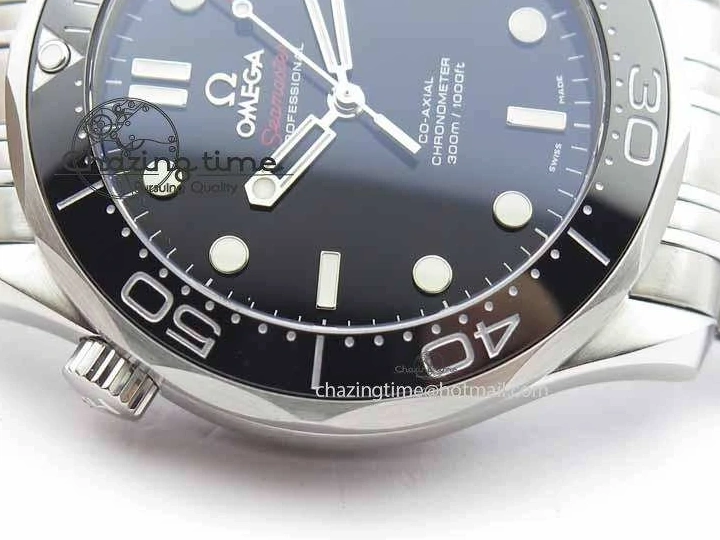 0114 Seamaster 300M SS MK 1:1 Best Edition Black Dial Ceramic Bezel On SS Bracelet A TopPick 8177